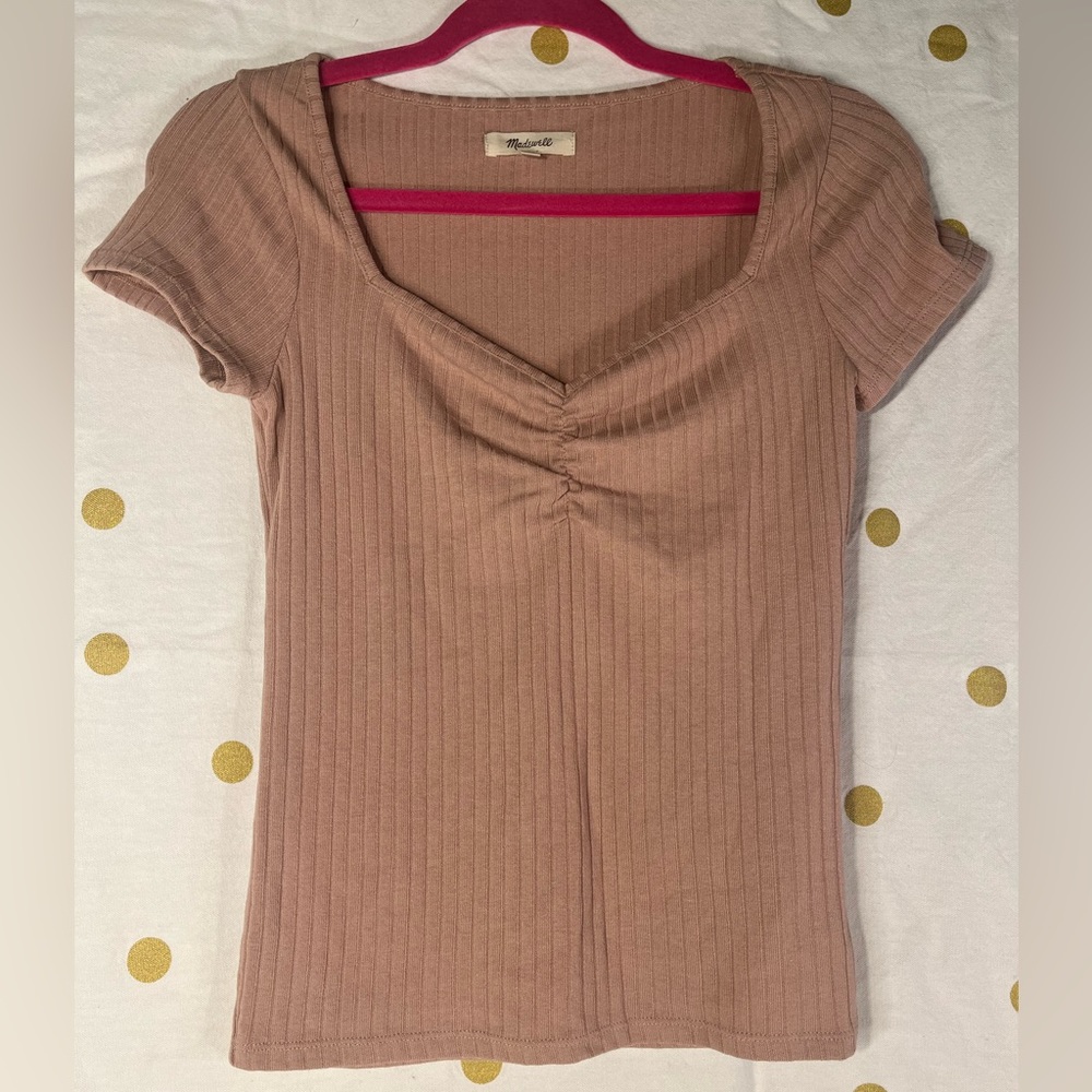 Rose / Mauve Colored Ribbed MADEWELL Top- NEVER WORN